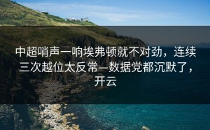 中超哨声一响埃弗顿就不对劲，连续三次越位太反常—数据党都沉默了，开云