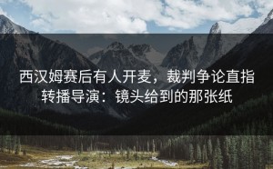 西汉姆赛后有人开麦，裁判争论直指转播导演：镜头给到的那张纸
