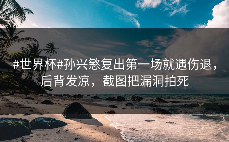 #世界杯#孙兴慜复出第一场就遇伤退,后背发凉,截图把漏洞拍死 #世界杯#孙兴慜复出第一场就遇伤退,后背发凉,截图把漏洞拍死