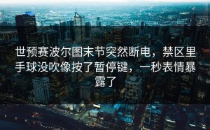 世预赛波尔图末节突然断电，禁区里手球没吹像按了暂停键，一秒表情暴露了