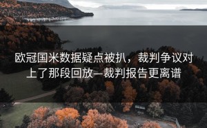 欧冠国米数据疑点被扒，裁判争议对上了那段回放—裁判报告更离谱